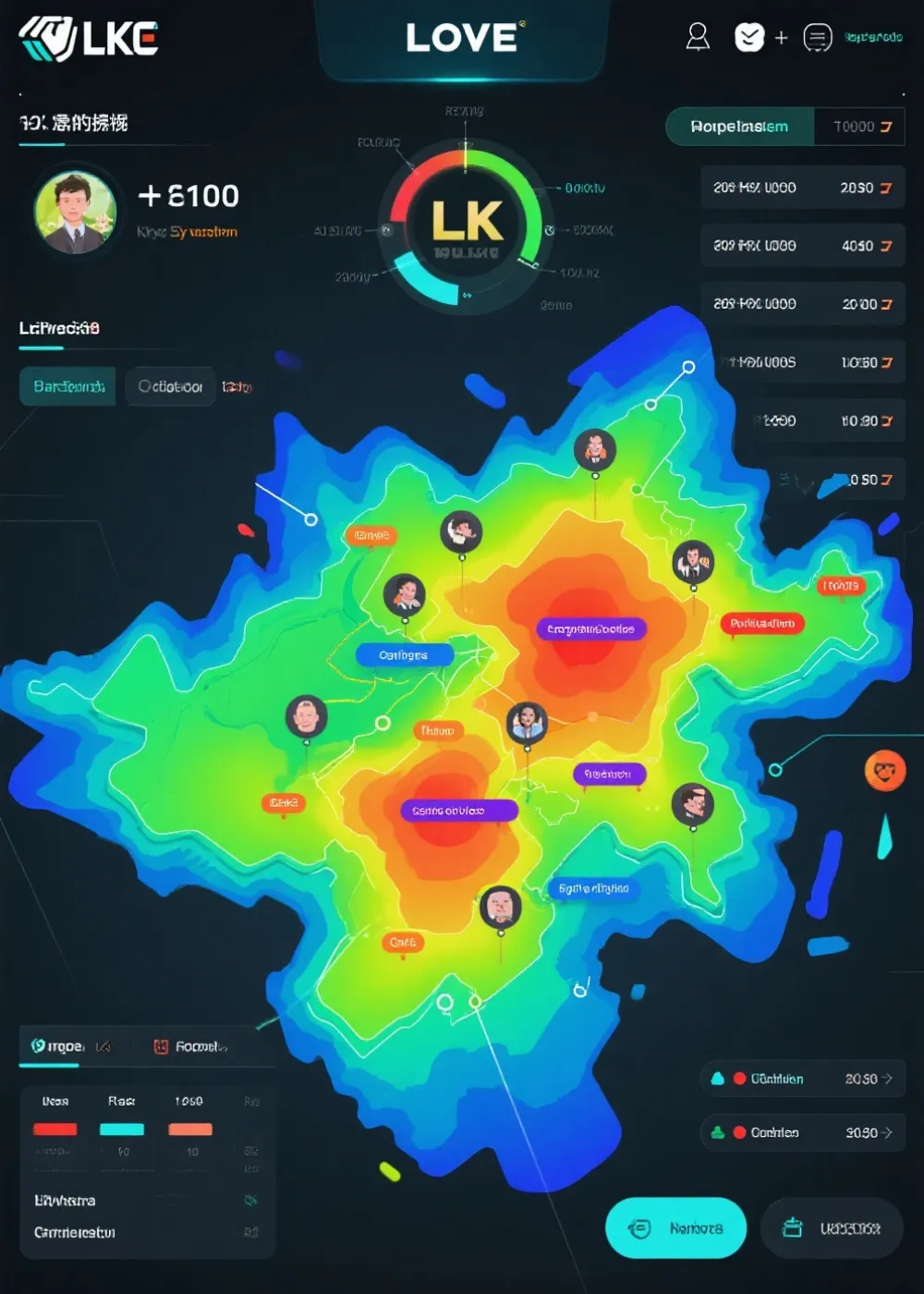 LPL控图与视野热力图示意